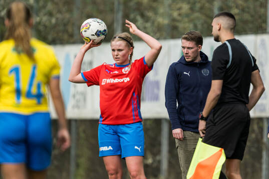 Helsingborg s Agnes Eklöf och tränare Kristoffer