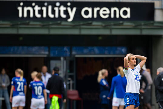 Emma Braut Brunes of Kolbotn looks dejected