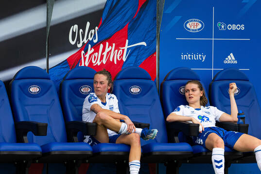Johanne Fridlund and Eline Hegg of Kolbotn look dejected