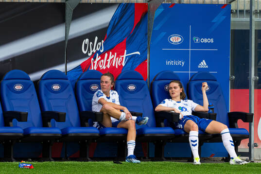 Johanne Fridlund and Eline Hegg of Kolbotn look dejected