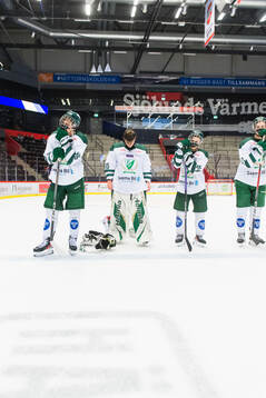 Färjestads målvakt Lukas Höglind deppar