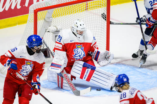 Goaltender Klara Peslarova of Czech Republic