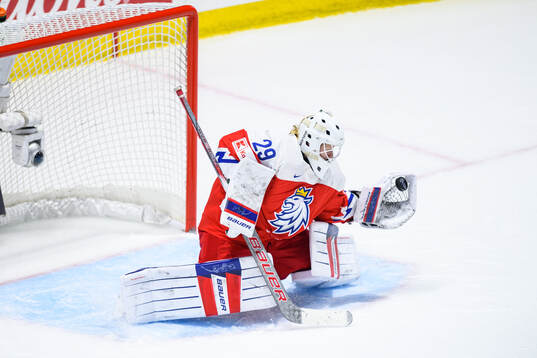 Goaltender Klara Peslarova of Czech Republic