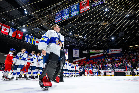 Goaltender Sanni Ahola of Finland
