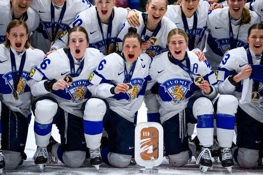 Players of Finland celebrate