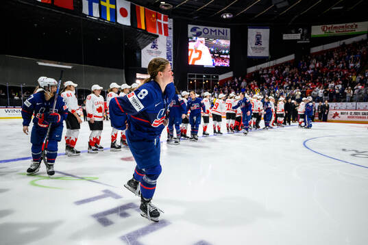 Haley Winn of USA looks dejected