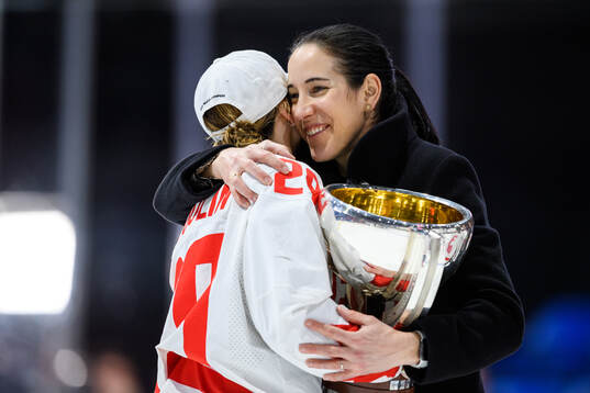 Assistant coach Caroline Ouellette of Canada
