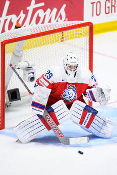 Goaltender Klara Peslarova of Czech Republic