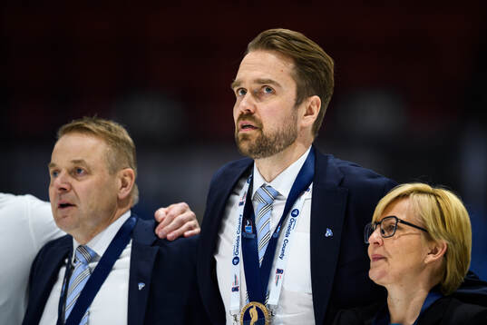 Goaltender coach Kari Lehtonen of Finland