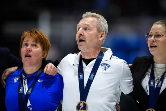 Equipment manager Janne Hautamaa of Finland