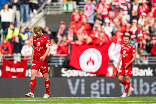 Sivert Heltne Nilsen of Brann looks dejected