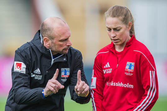 Vittsjös tränare Jonas Axeldahl 0ch Linda Sällström