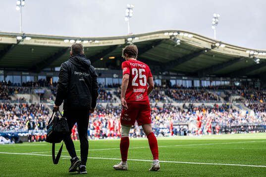 Niklas Jensen Wassberg of Brann in pain