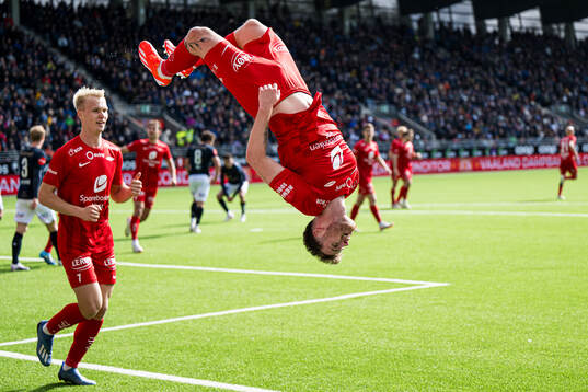 Ole Didrik Blomberg of Brann celebrates