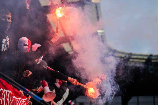 Spectators in the stands