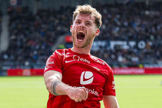 Ole Didrik Blomberg of Brann celebrates
