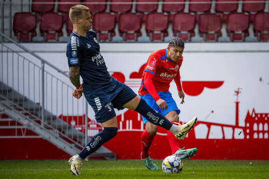 Utsiktens Jesper Brandt och Helsingborgs Milan Silva