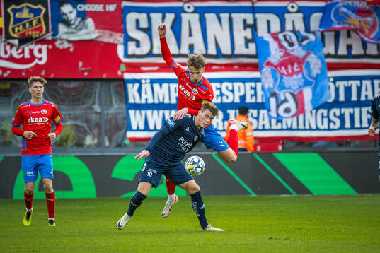 Helsingborgs Lukas Kjellnäs och Utsiktens Albin Skoglund