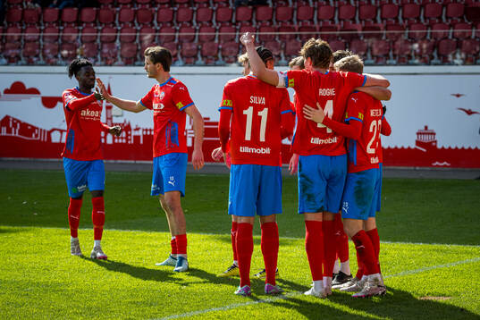 Helsingborgs Taylor Silverholt jublar