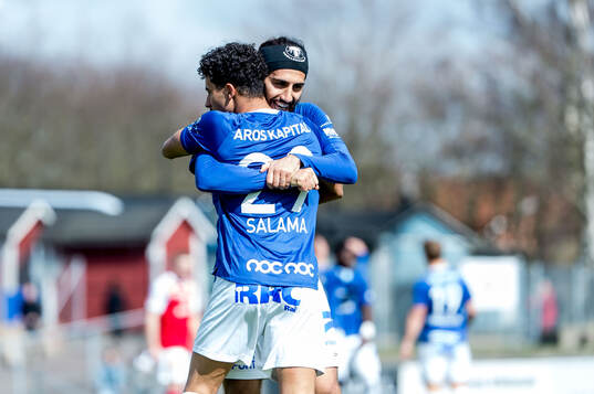 Trelleborgs Othmane Salama och Hady Saleh Karim jublar