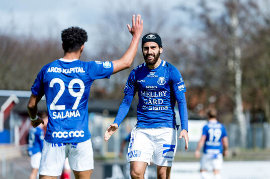 Trelleborgs Othmane Salama och Hady Saleh Karim jublar