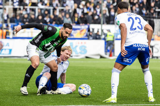 GAISs Mervan Celik och IFK Norrköpings Daniel Fritz Eid