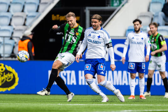 GAIS Joackim Åberg och IFK Norrköpings Christoffer Nyman