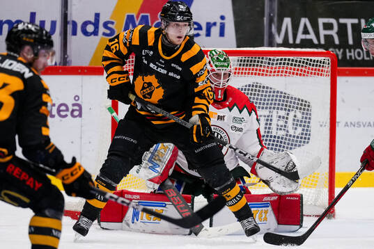 Skellefteås Linus Lindström och Frölundas målvakt Lars