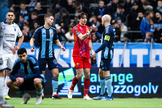 Djurgårdens målvakt Jacob Widell Zetterström och Marcus