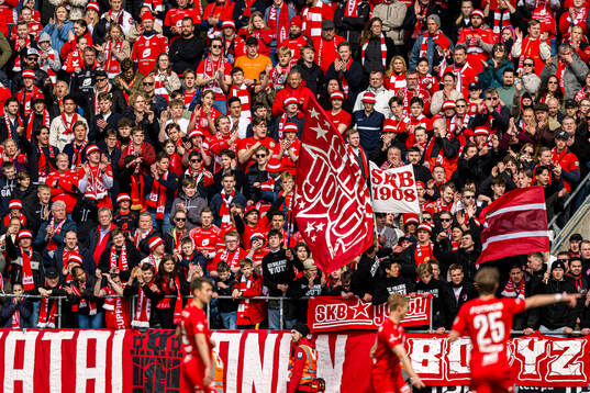 Spectators in the stands