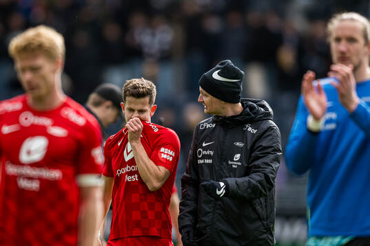 Sander Kartum of Brann and Erik Huseklepp, assistant coach