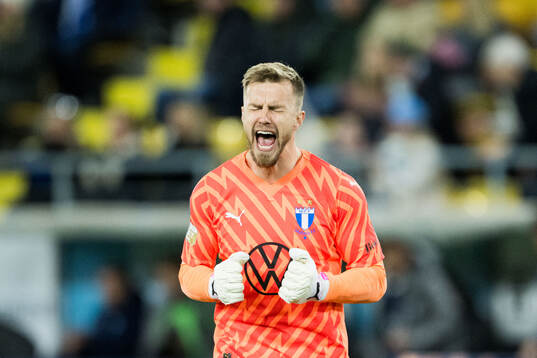 Malmö FFs målvakt Ricardo Friedrich jublar