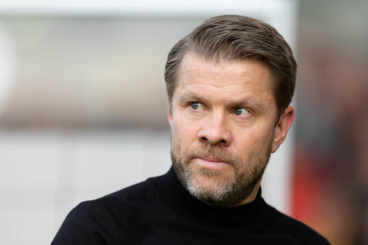 Häckens tränare Pål Arne Johansen innan fotbollsmatchen
