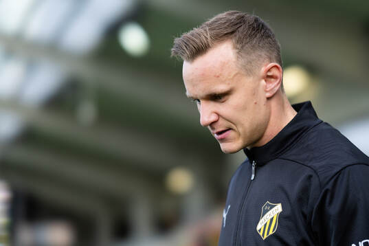 Häckens Marius Lode innan fotbollsmatchen i Allsvenskan