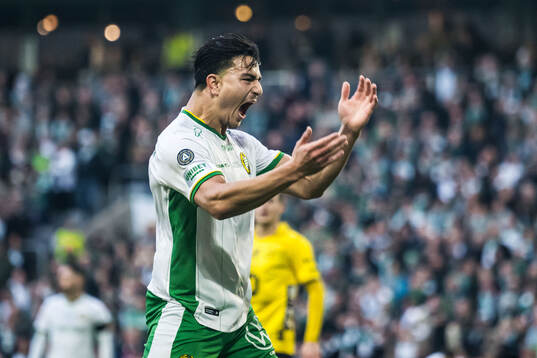 Hammarbys Jusef Erabi reagerar