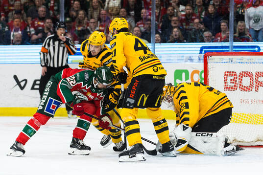 Frölundas Linus Nässen mot Skellefteås Jonathan Johnson,
