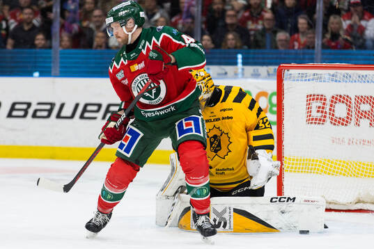 Frölundas Carl Klingberg och Skellefteås målvakt Linus