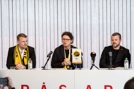 Oscar Hiljemark, sportchef Stefan Andreasson och manager