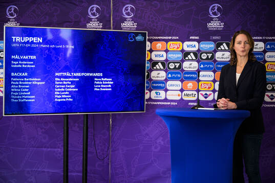 Lovisa Delby, head coach of Sweden, of Sweden at a press
