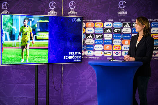 Lovisa Delby, head coach of Sweden, of Sweden at a press