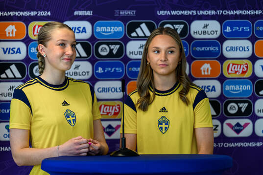 Wilma Ceder of Sweden and Nova Rolfsson of Sweden at a