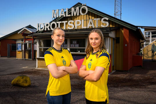 Wilma Ceder and Nova Rolfsson of Sweden poses for a portrait