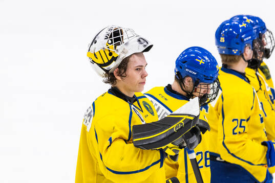 Goaltender Måns Goos of Sweden