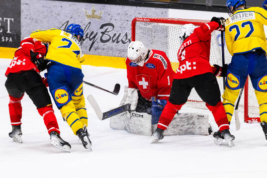 Goaltender Matia Birchler of Switzerland