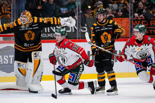 Skellefteås målvakt Linus Söderström och Jonathan Pudas