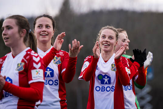 Mathea Berget of Lyn celebrates