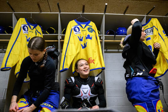 Ebba Westerlind in the Swedish dressing room