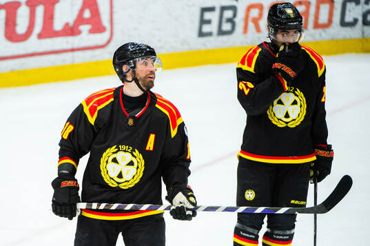 Brynäs Anton Rödin och Tyler Vesel deppar