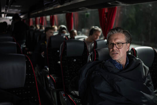 FC Stockholms tränare Rikard Norling i bussen