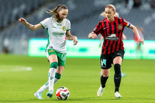 Hammarbys Vilde Hasund och Brommapojkarnas Elsa Karlsson